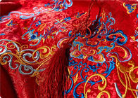 High End Bordir Kain, Red Cina Pernikahan Fabric Gaun