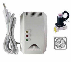 CE Semiconductor Gas Detector Alarm Suara / Flash Alarm Dengan Shut-off Valve, Fan