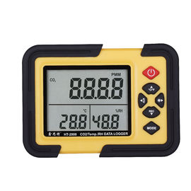 Backlight Portabel Gas Detector, Industri Co2 Suhu Dan Kelembaban Data Logger